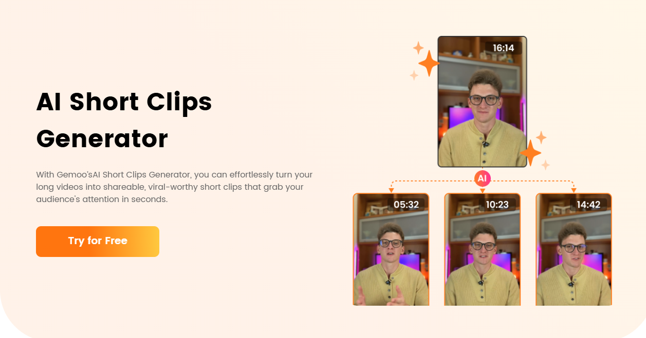 Gemoo's AI Short Clips Generator