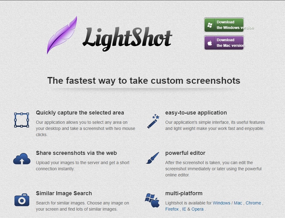 Lightshot Interface