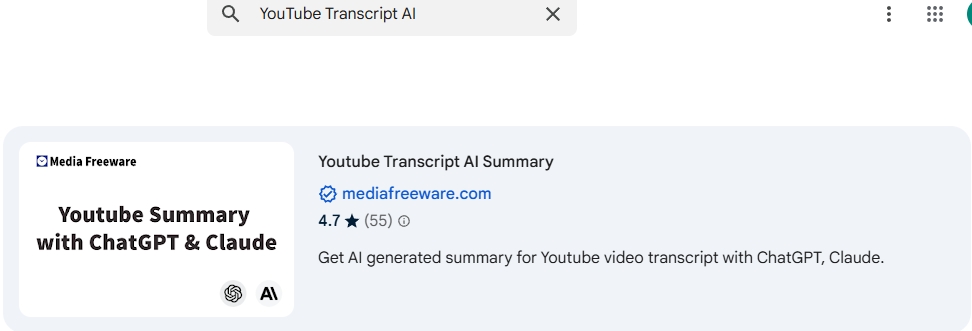 YouTube Transcript AI