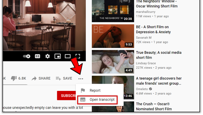 YouTube’s Native Transcript