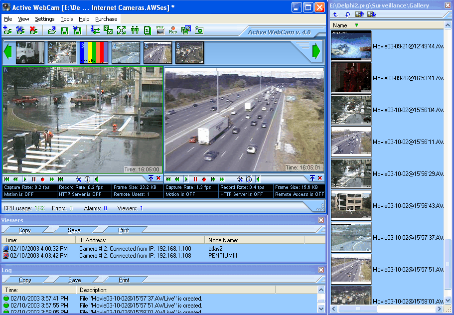 Active Webcam Interface