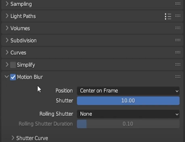 Add motion blur in Blender