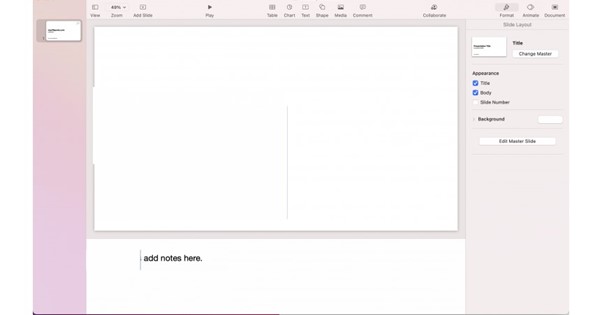 Add Notes In Keynote