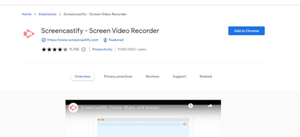 Add Screencastify Extension to Chrome