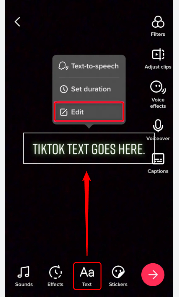 Tap the Text Button