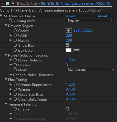 Adjust Noise Reduction