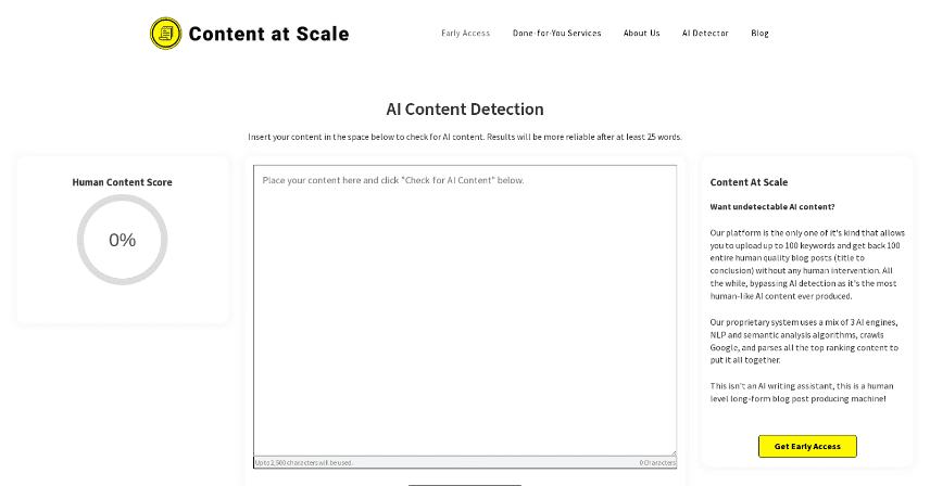 Content at Scale Interface