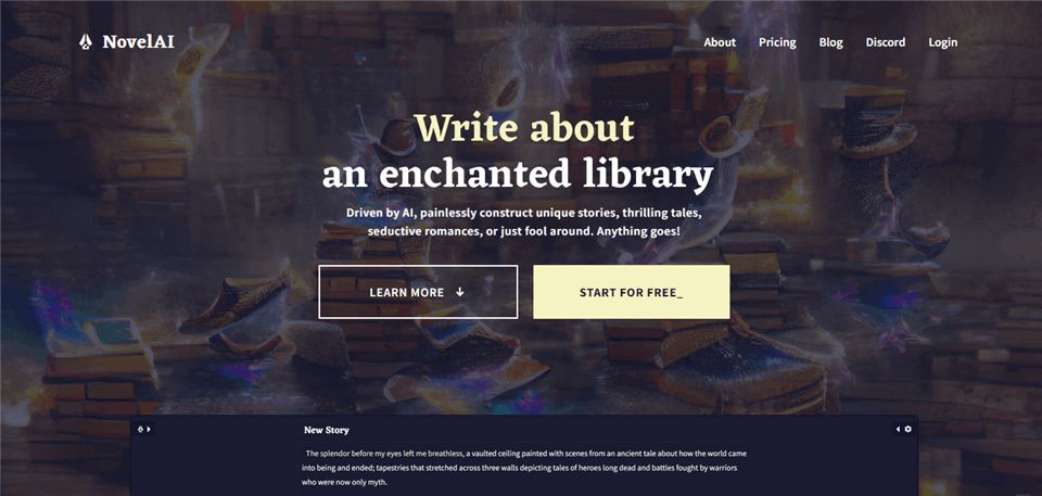 AI Novel Writing Software - Novelai Interface