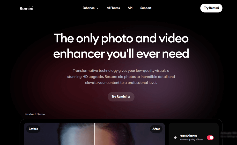 Best AI Video Enhancer - Remini AI