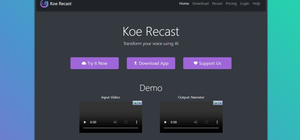 AI Voice Generator for Characters - Koe Recast
