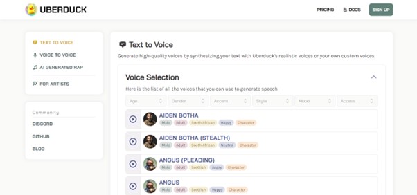 AI Voice Generator for Characters - Uberduck