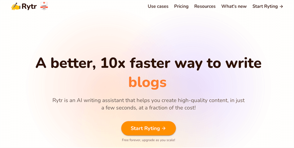 AI Writing Software - Rytr