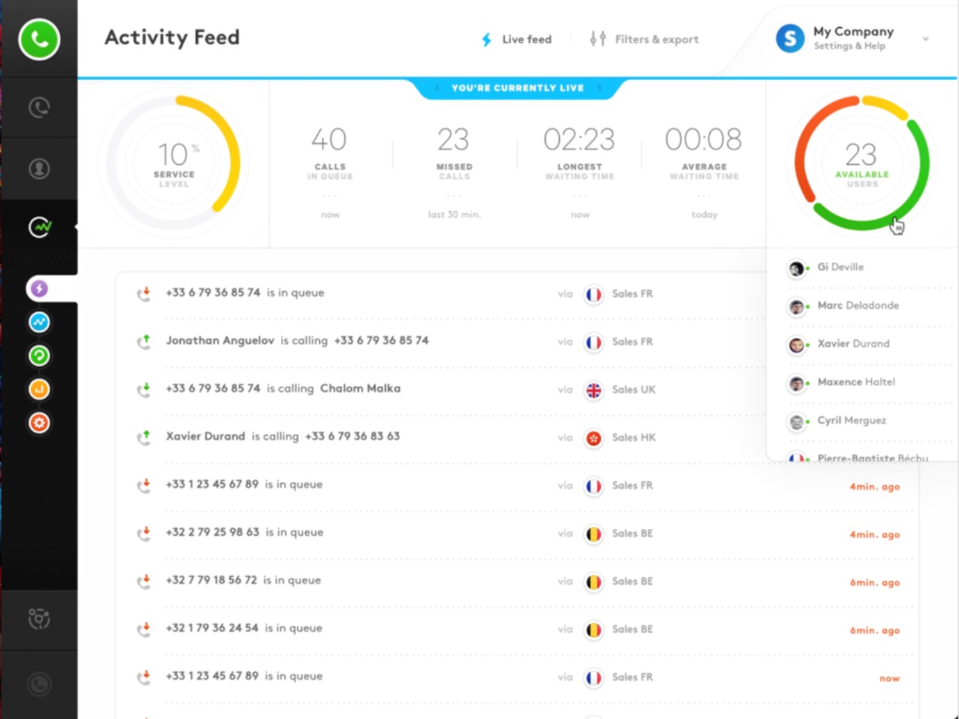 Aircall Interface