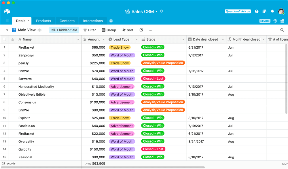 Best Organizational Tool - Airtable