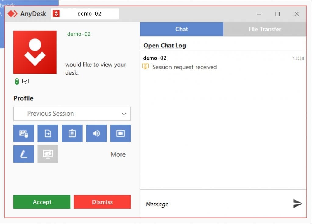 AnyDesk Interface