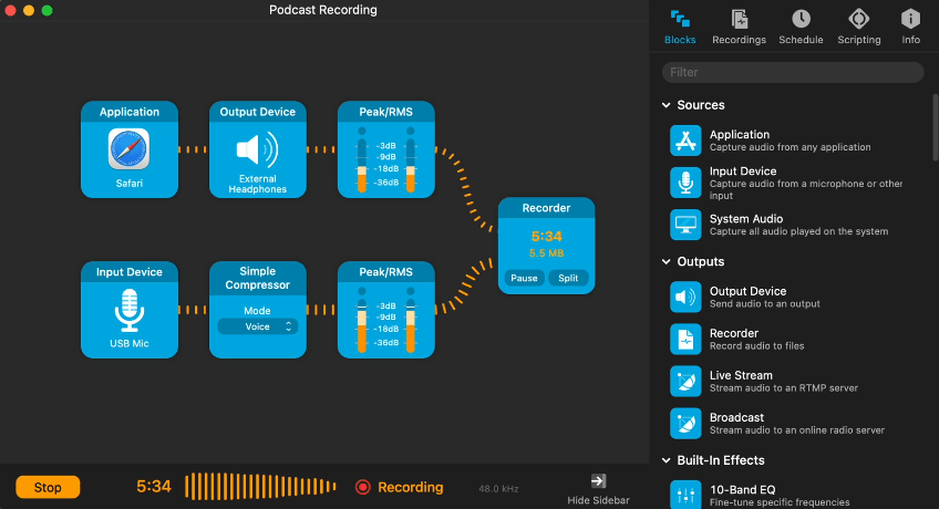 Audio Hijack Interface
