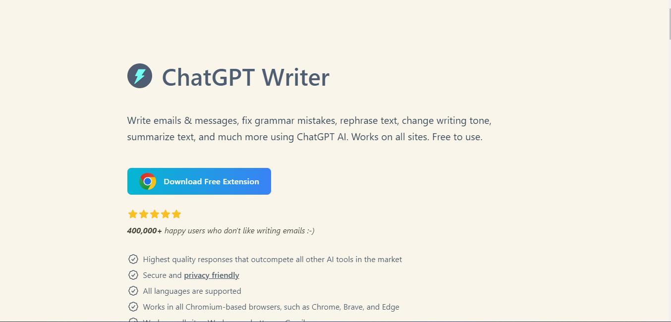 ChatGPT Writer Interface