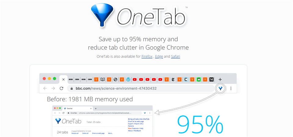 Best Chrome Extensions for Productivity - OneTab