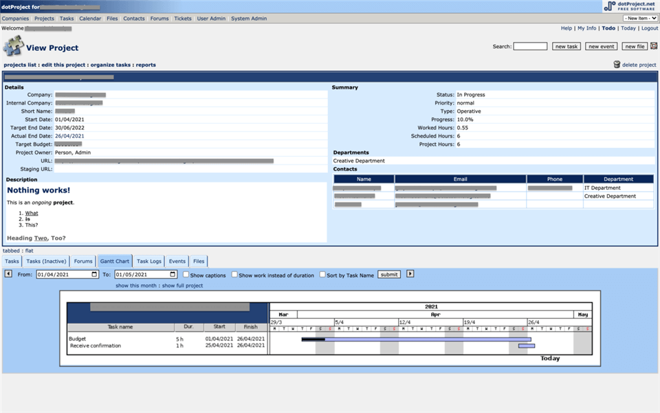 Best Gantt Chart Software - dotProject