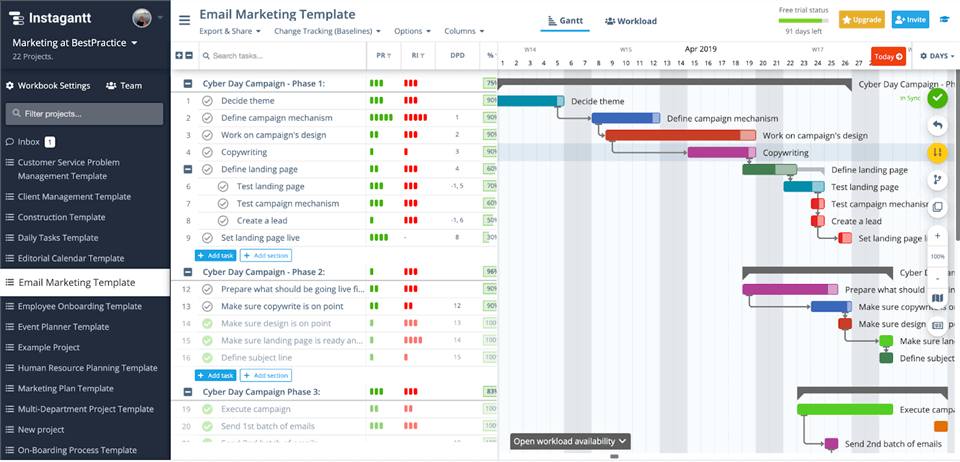 Best Gantt Chart Software - Instagantt