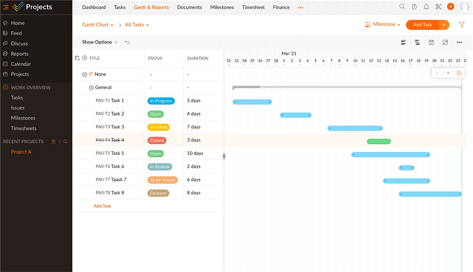 Best Gantt Chart Software - Zoho Projects