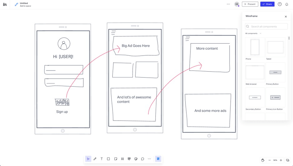Best Online Whiteboard - InVision Freehand