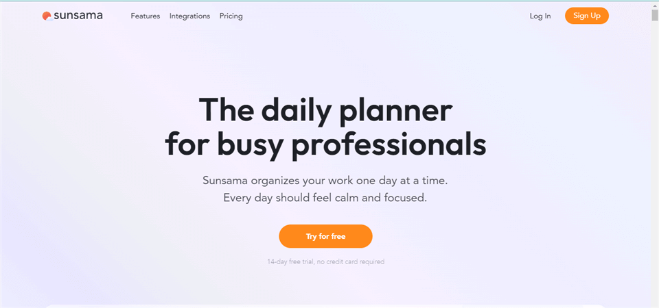 Sunsama Interface