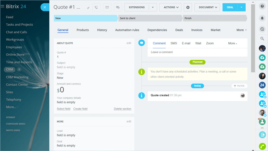 Interface of Bitrix24