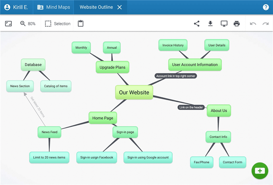 Bubbl.us Interface