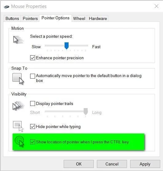 Enter the "Pointers" Tab