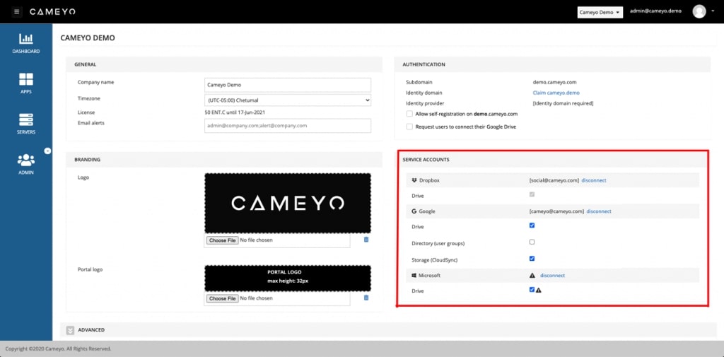 Cameyo Interface