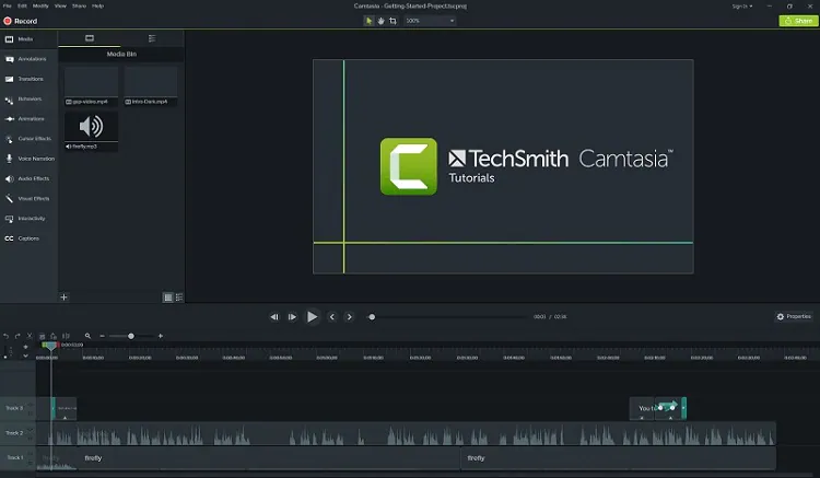 Camtasia Interface