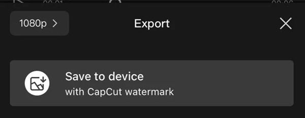 Export with CapCut Watermark