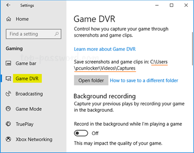 Change Video Capture Location