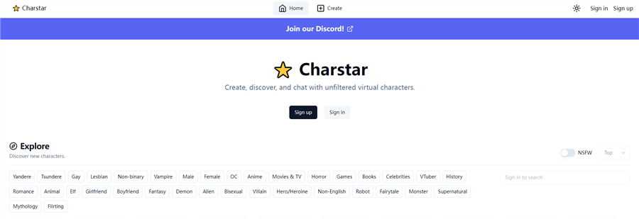 Charstar AI Interface