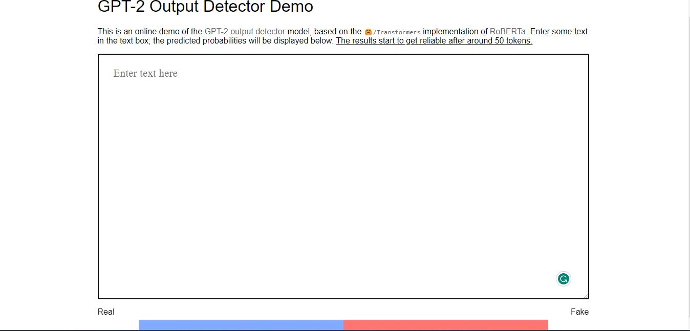 ChatGPT Plagiarism Checker - GPT-2 Output Detector