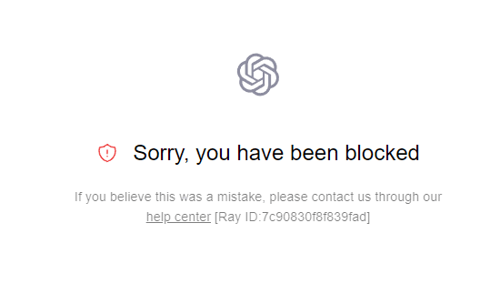 ChatGPT Error: Sorry, You Have Been Blocked