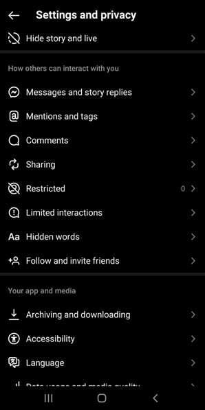 Check How Others Can Interact With You