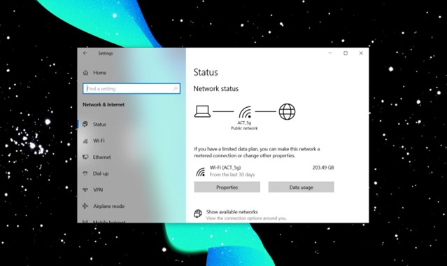 Check Wi-Fi or Data Connection Status