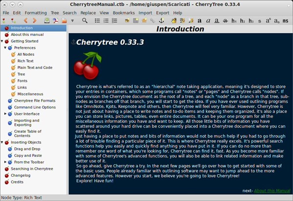 Note Taking Apps for Developers - Cherrytree