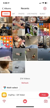 Choose a Video From Gallery