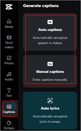 Choose Auto-Caption