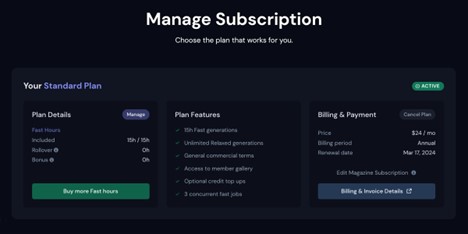 Choose the Subscription Plan
