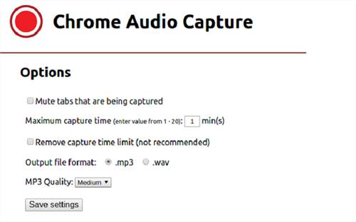 Chrome Audio Capture Tool - Chrome Audio Capture