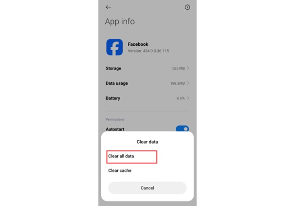 Clear All Data of Facebook