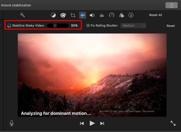 Click the Stabilization