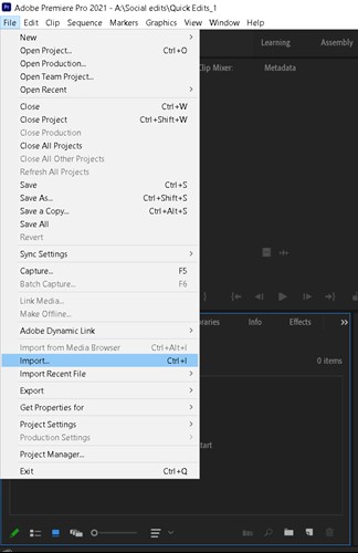  Click Import Option