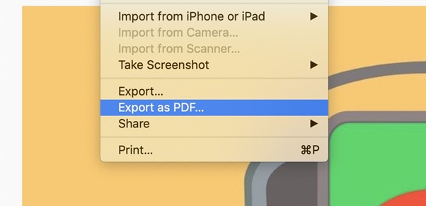 Click on Export as PDF on Mac