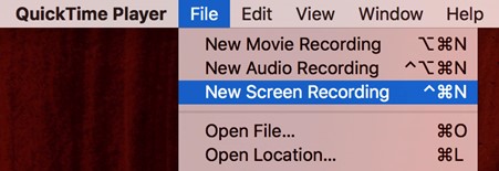 Click on New Screen Recording