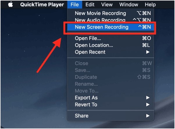 Click on New Screen Recording